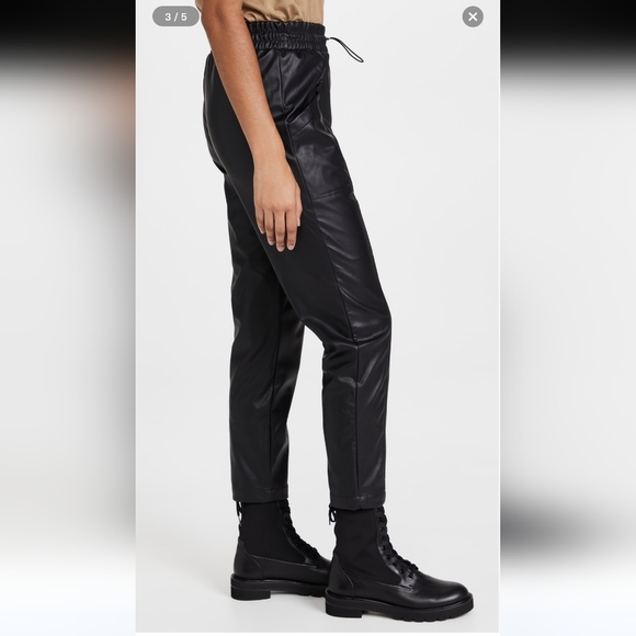 Rails Jayden Vegan Leather Elastic Waist High Rise Pants Womens Sz L - Picture 3 of 5